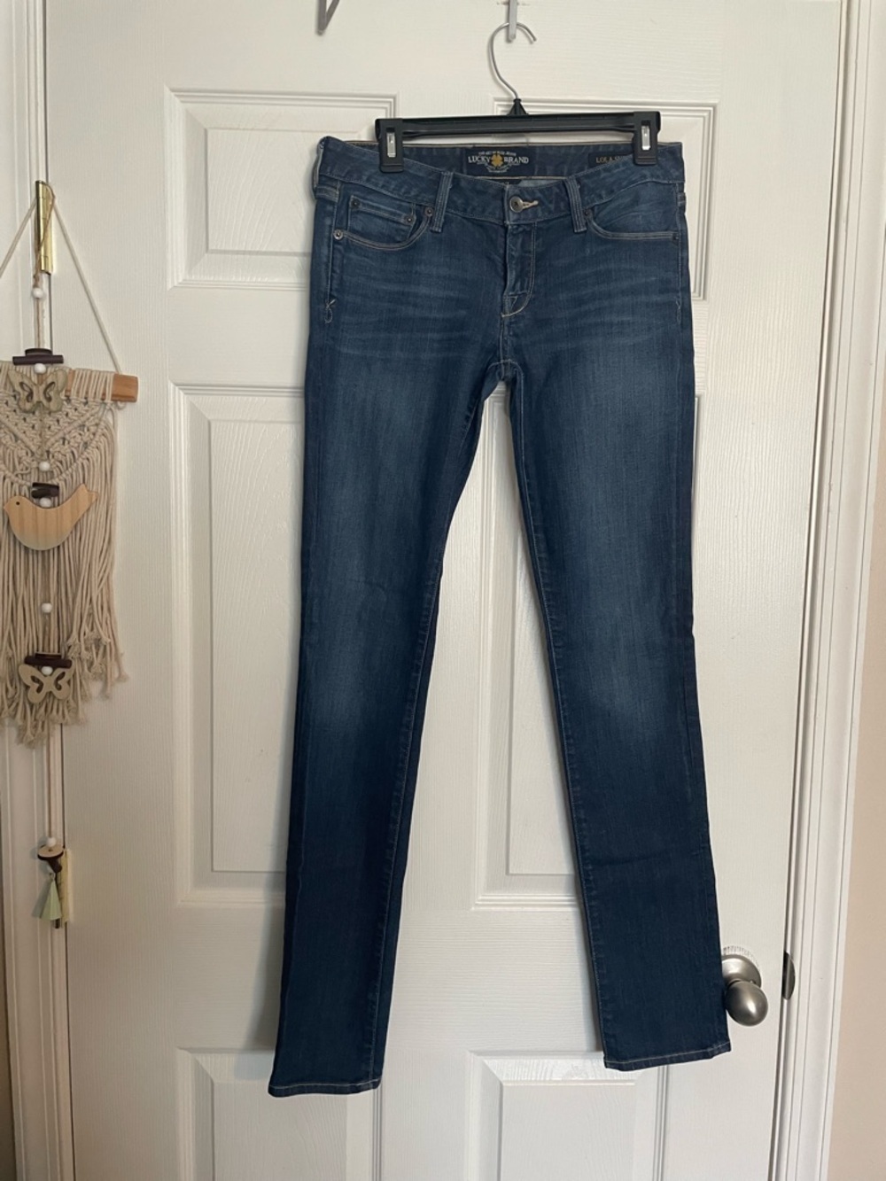 Lucky Brand Women's 4/27 Lola Skinny Medium Dark Blue Jeans